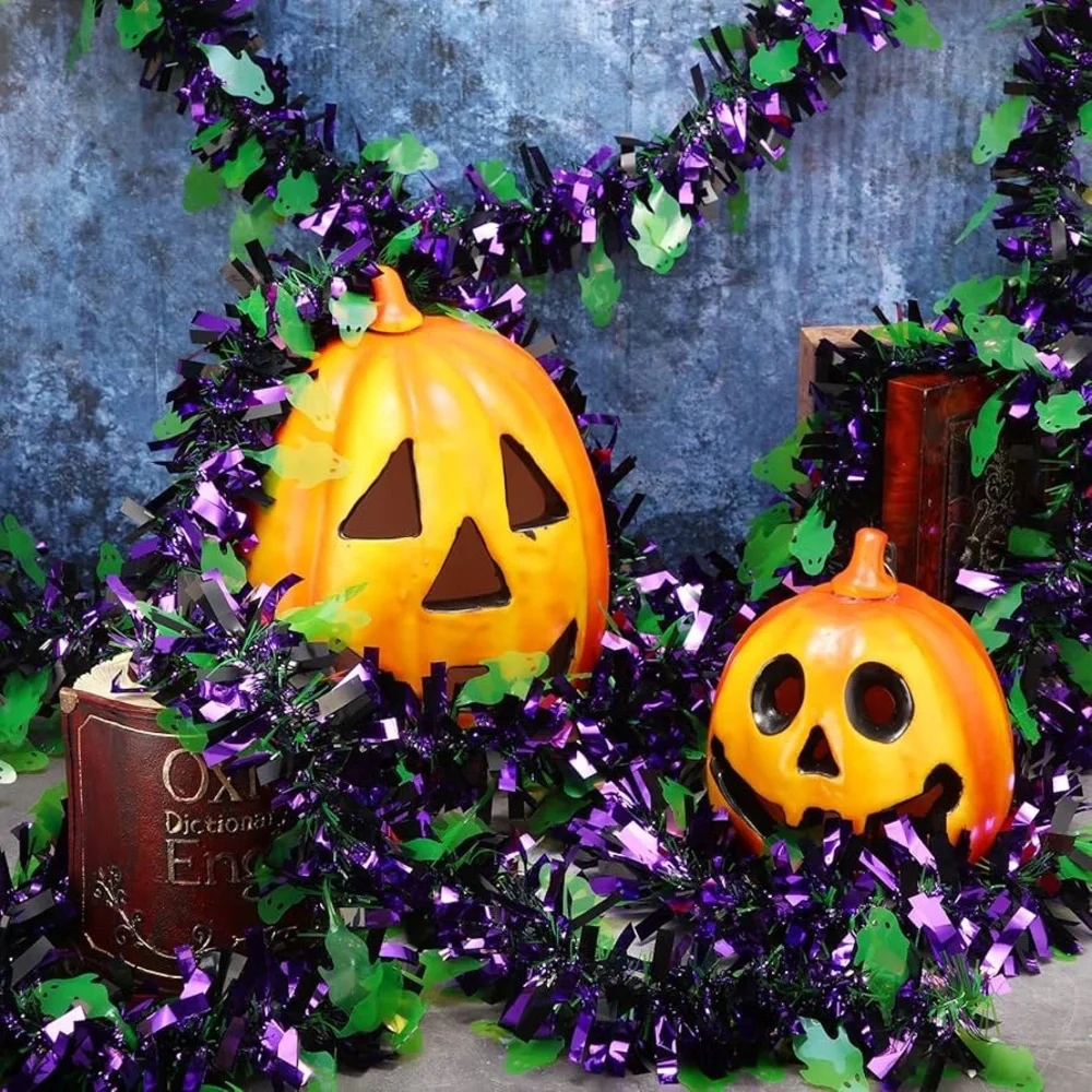 Halloween Garland Ghost Holiday Metallic Tinsel Twist Hanging Party Decorations